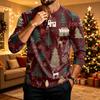 Men's Christmas Long Sleeve Shirt with Printed Design