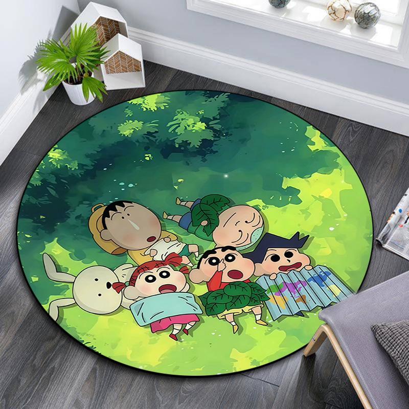 Crayon Shin‑chan2 Round Area Rug,Carpet Rug for Living Room Bedroom Sofa Playroom Decor,Non-slip Floor Mat