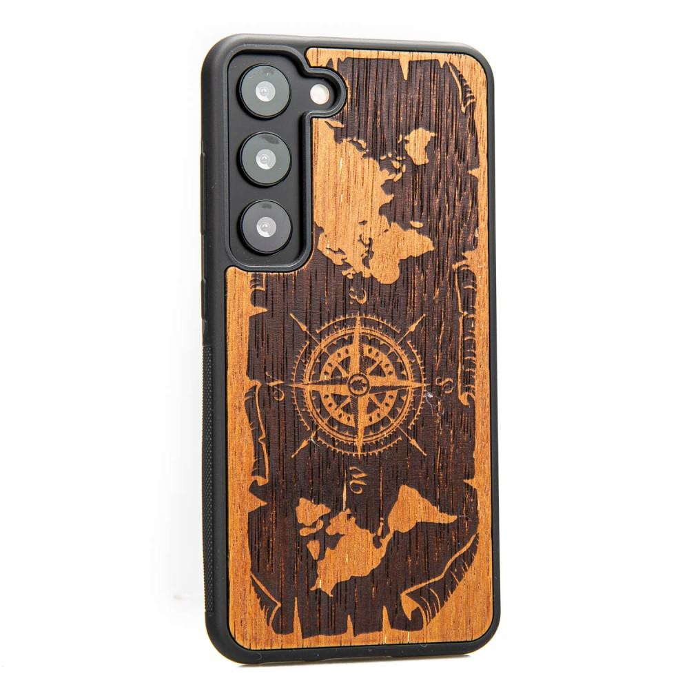 Bewood Wooden Case for Samsung Galaxy S23 Wind Rose Merbau