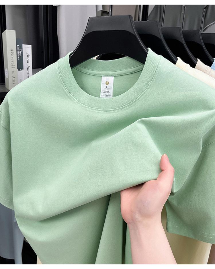 Men's 100% Cotton Casual Short-Sleeve Round Neck T-shirt - Solid Color, Summer Style