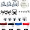 Spider Cake Topper with Spider Web Balls Stars for Boys Men Birthday Party Baby Shower Supplies