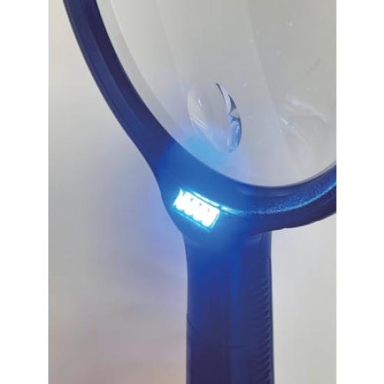 TRUSCO Handheld Magnifier with 4 Magnification TL-130LED4 LEDs, 130mm, 1.8x (6x)