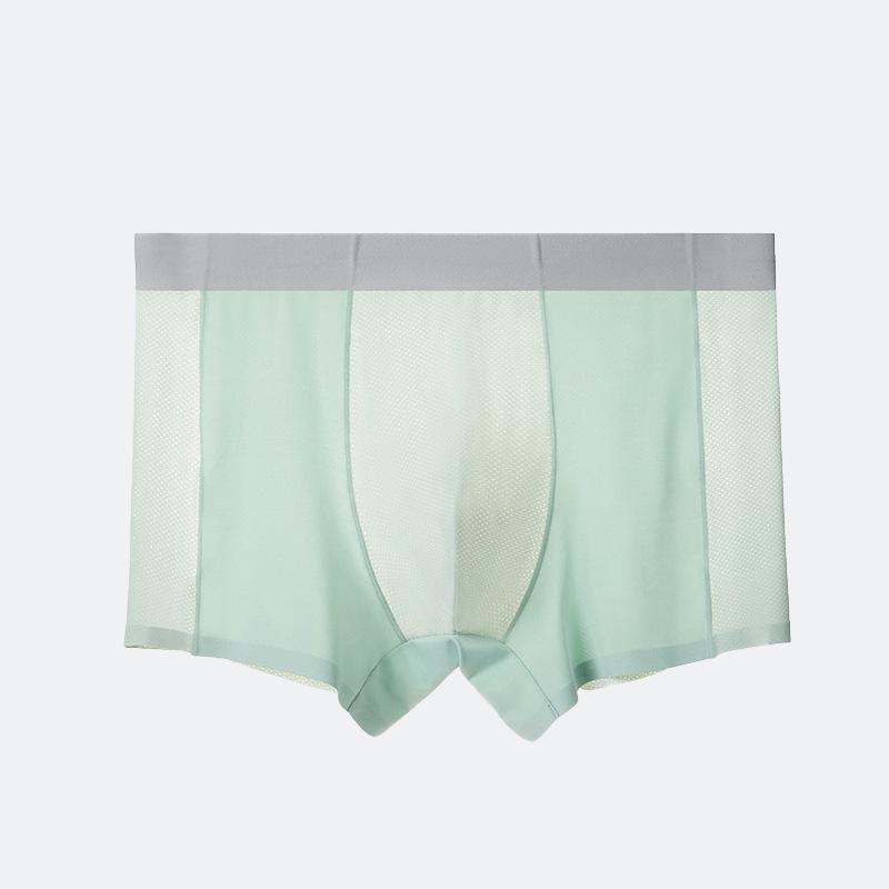 120 Summer Men's Ultra-Thin Ice Silk Mesh Underwear, Cool & Breathable with 7A Antibacterial Crotch