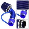 76mm 3 Inch Universal Car Cold Air Intake Filter Aluminum Induction Hose Pipe Kit Blue