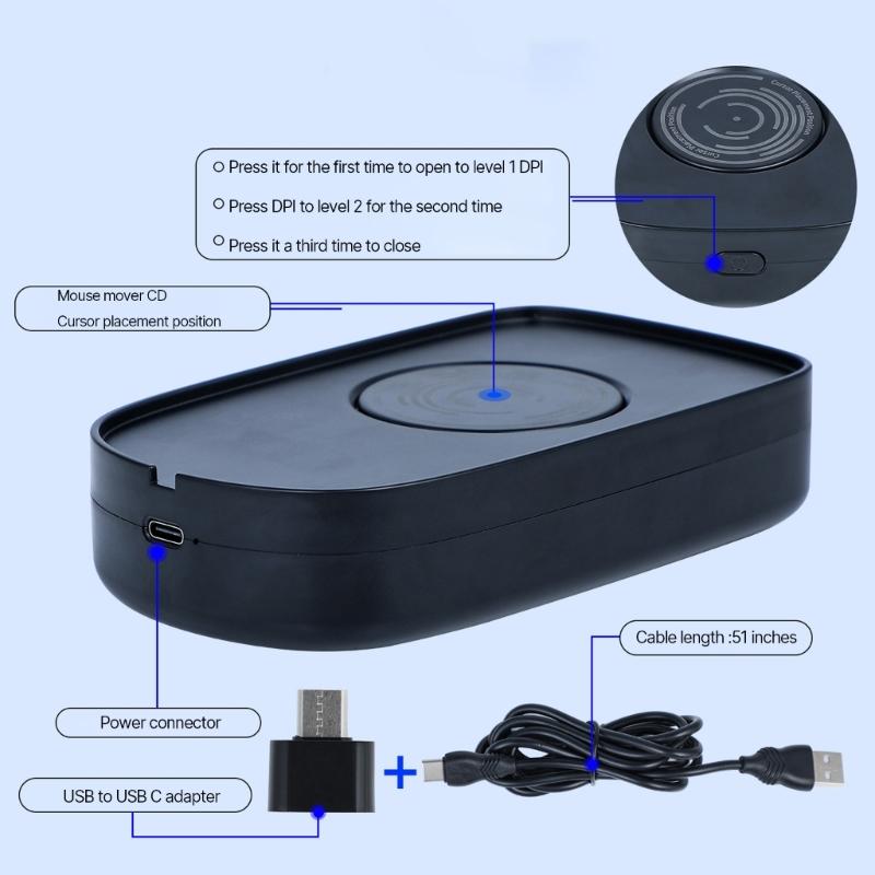 Mouse Movement Simulator Mouse Jiggler Mouse Mover Driver-Free Mouse Movement Simulation with ON/  USB Charge