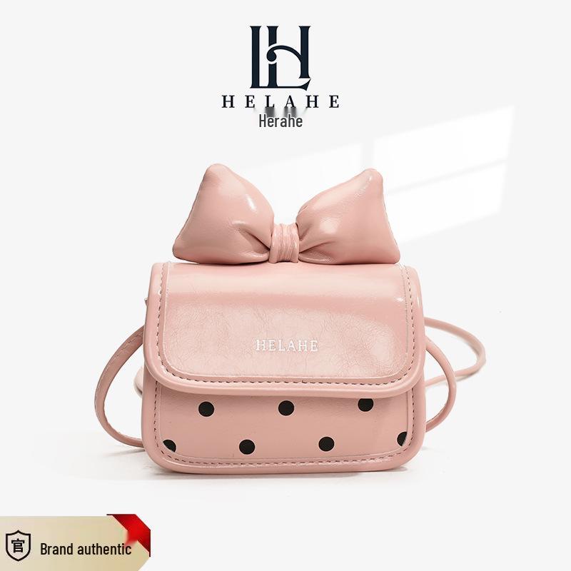 Children's Cute Bow Polka Dot Crossbody Bag with Coin Purse