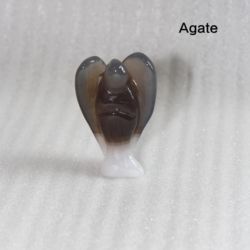 Exquisite Natural Gemstone Healing Crystal Carved Pocket Guardian Angel For Home Decor Gift