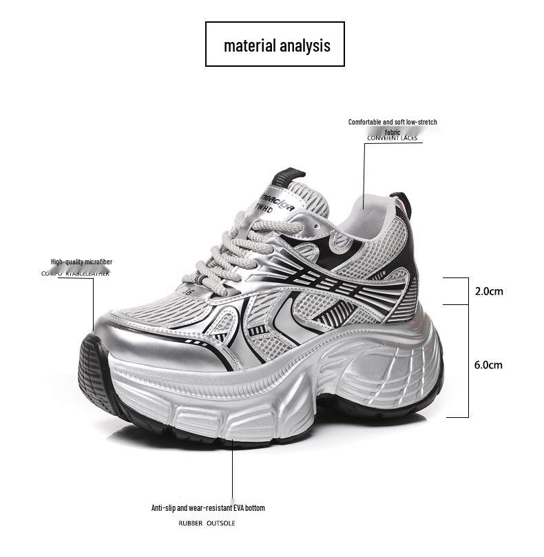 TW8162-5 Women's Thick-Soled Hidden Heel Dad Shoes - 2025 Autumn Fashion Sports Casual Sneakers
