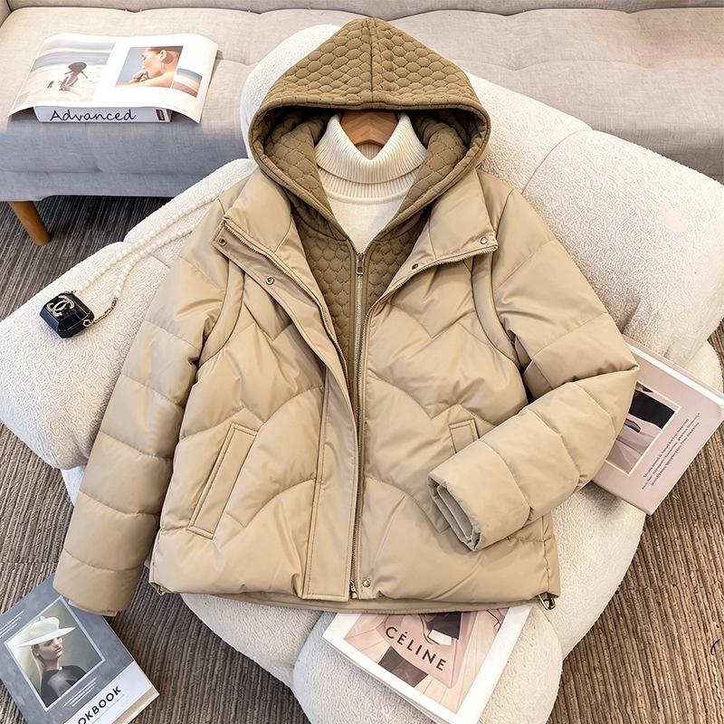 Removable and thickened new down padded jacket jacket winter padded jacket women's short fashion casual hooded
