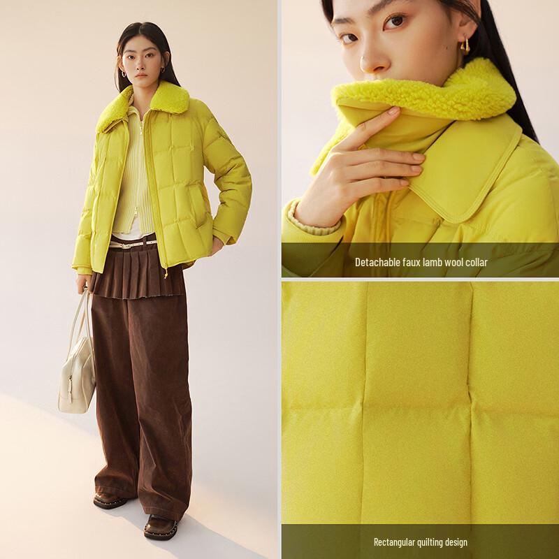 Ailiyi Women's Detachable Faux Fur Collar Lightweight Duck Down Jacket