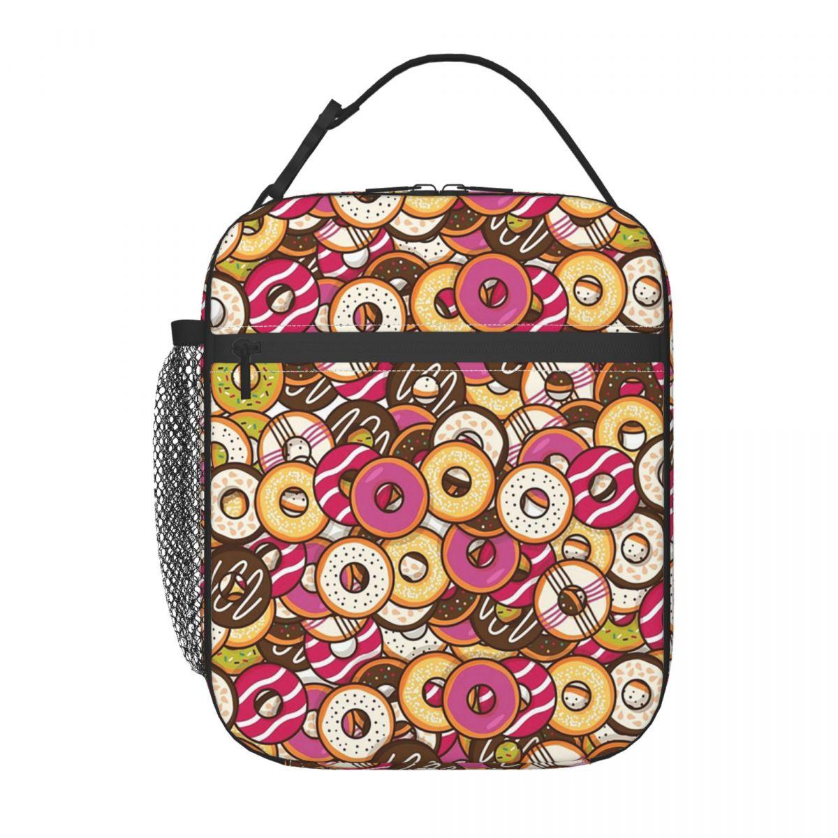 

Delicious Donut Pattern Insulated Lunch Bag for Women Kids Leakproof Food Boxes Thermal Lunch Box Tote One Size
