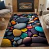Colorful Pebble Stones Pattern Design Patterned Carpet, Non Slip Mat Suitable for Living Room and Bedroom Sofas