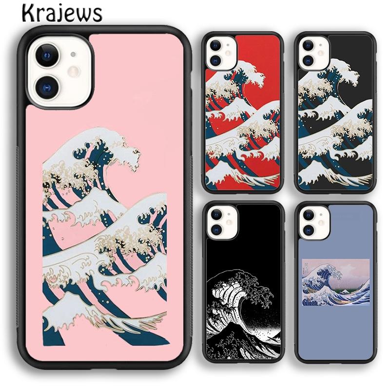 Krajews Cartoon Cute Stylish Waves Phone Case For iPhone 17 Air 16 15 14 plus 11 12 13 pro max Plus coque Shell Fundas