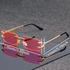 Men's and Women's Casual Square Frameless Metal Fashion Glasses for Casual Activities Lightweight Decorative Accessories