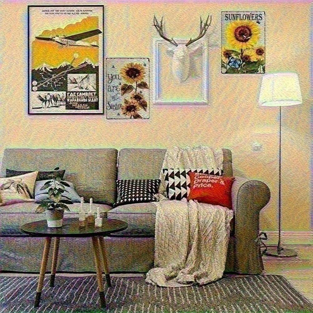 Vintage Metal Wall Poster Gun Decor Man Cave Gift