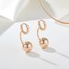 Kinel Ball Shape Dangle Earrings For Women Rose Gold Color Fine Jewelry Gift