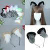 Plush Cats Ears Headbands Anime Costume Headwear Lovely Animal Ear Hair Hoop for Parties Weddings Cosplay