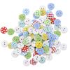 100Pcs Checker Dots Mixed Round Shape Buttons DIY Craft for Scrapbooking