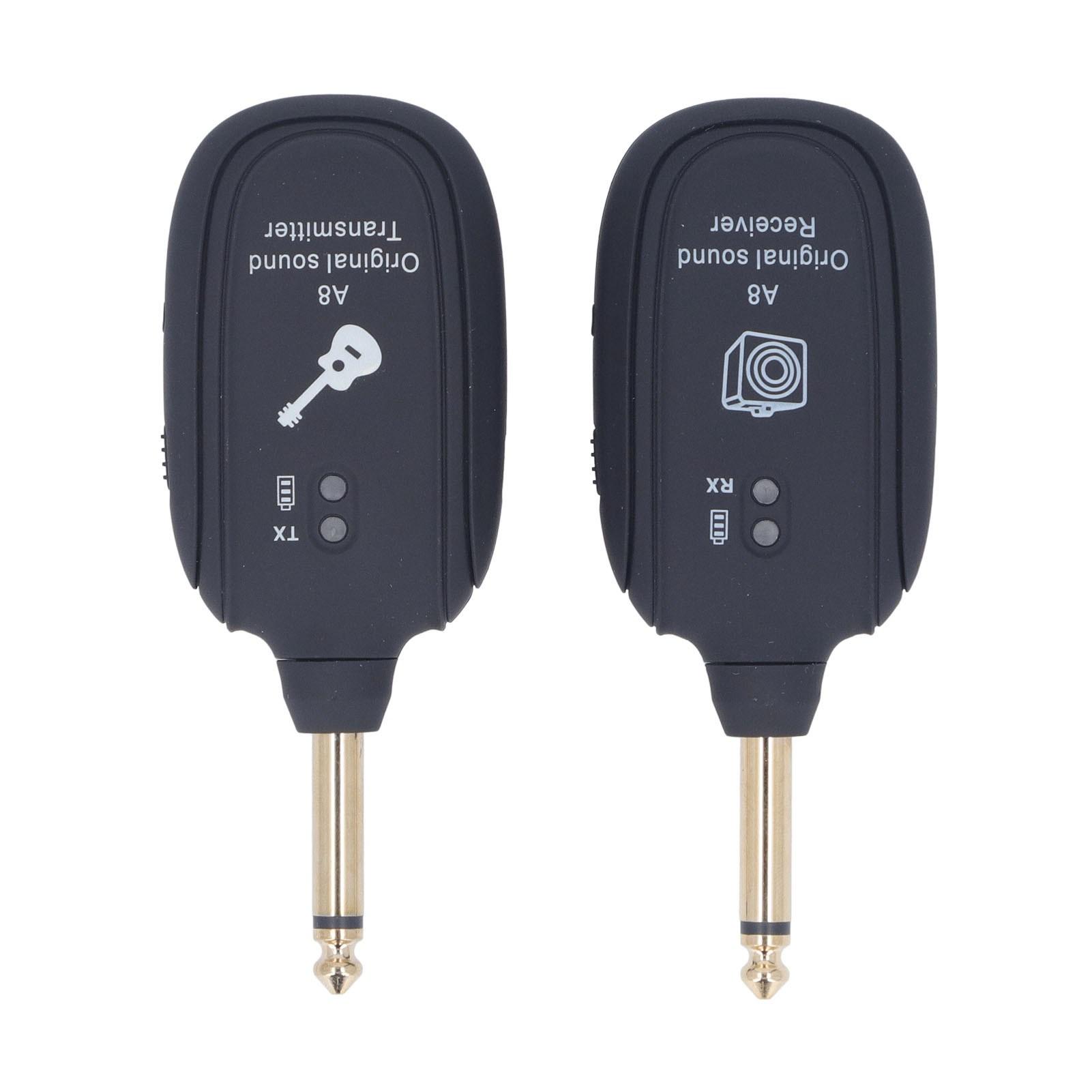 

Комплект передатчика и приемника для электрогитары 6,35 мм Перезаряжаемая беспроводная гитарная система для бас-гитары, скрипки