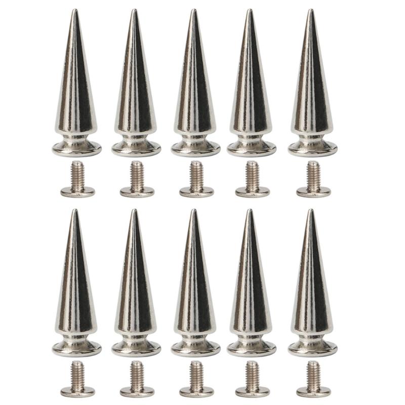 10Pcs Decorative Rivets Set Punk Style Nail Buckles Screw Mount Stud Rivets DIY Crafts PU Belt Shoes Clothing Spikes