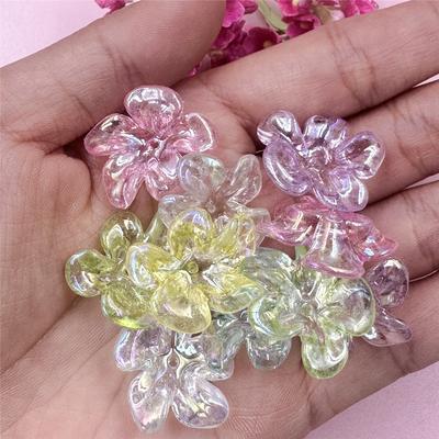 Acrylic Mobile Phone Chain Handmade Accessories DIY Flower Beads Material Handmade 22.5*23.5mm 10Pcs Phone Case Hair Accessories