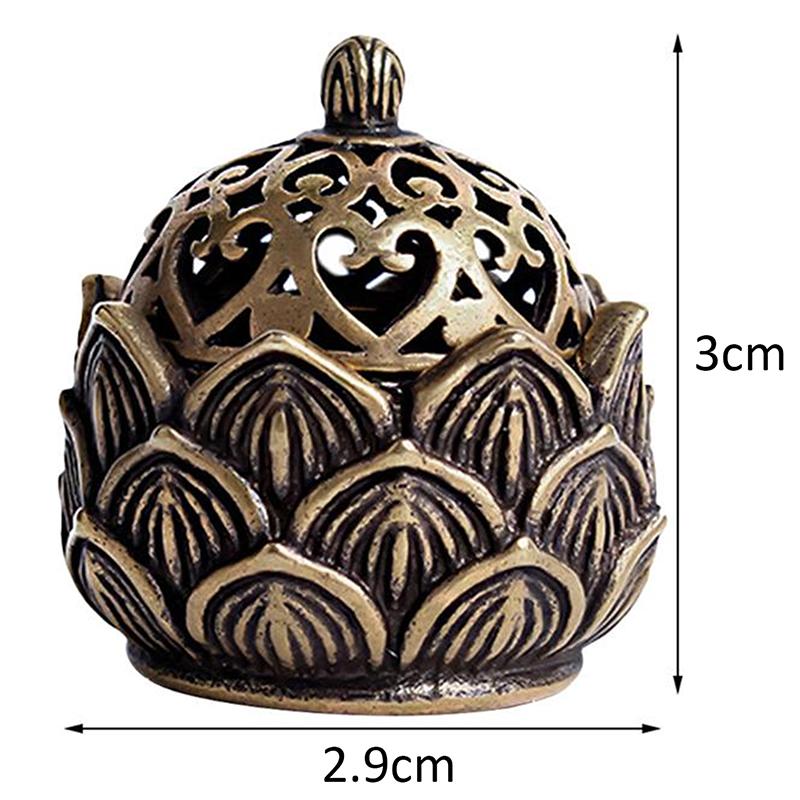 Decorative Incense Burner Retro Copper Small Lotus Incenser Holder Censer Desktop Coffee Table Ornament For Shop Office Home