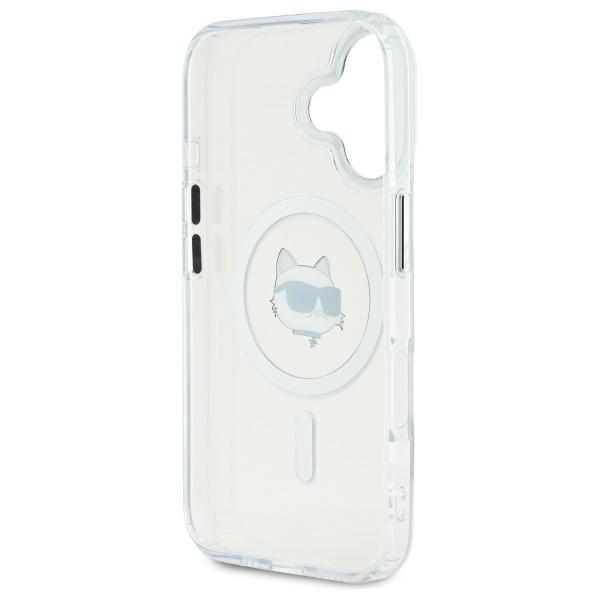 Karl Lagerfeld Klhmp16Shlschh Iphone 16 6.1 Biały/White Hardcase Iml Metal Choupette Head Magsafe