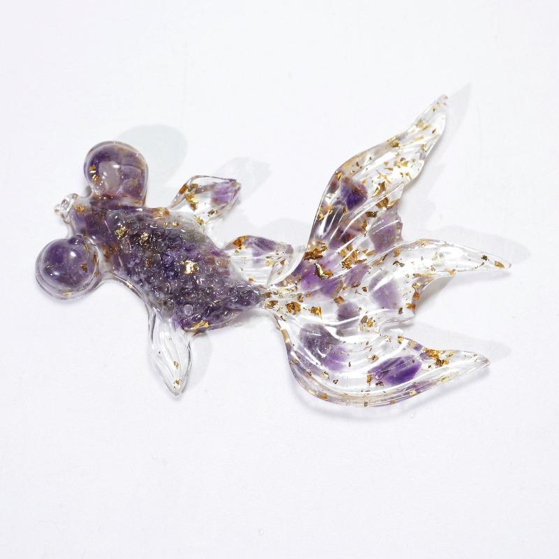 Creative Artificial Fish Turtle Dolphin Jewelry Beautiful Koi Fish Turtle Dolphin Natural Crystal Fish Table Car Home Decoration Gift for Friends