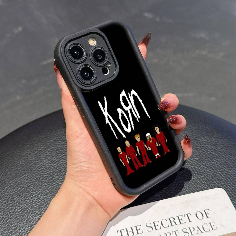 

K-Korn Rock Band Silicone Phone Case For iPhone 17 Air 17 16 15 14 13 12 11 Plus Pro Max Shockproof Soft Cover iPhone 12