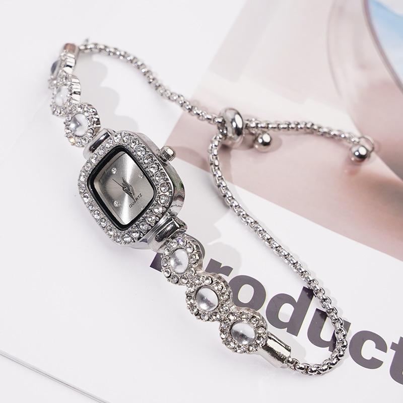 

Элегантные квадратные часы с маленьким циферблатом, дизайн со стразами, женские браслеты, роскошный браслет на шнурке, женские часы, Reloj Mujer