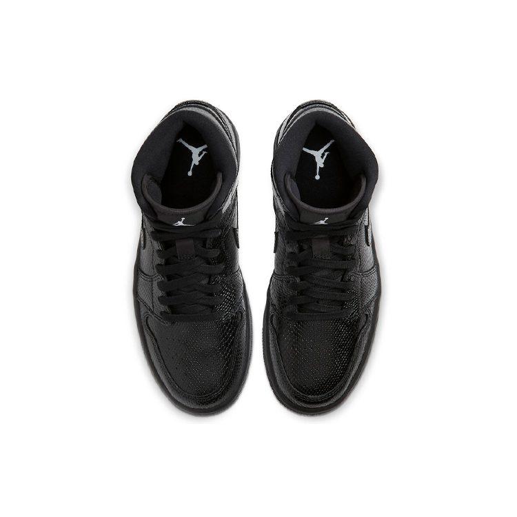 Jordan 1 Mid Black Schlangenleder Damen BQ6472-010