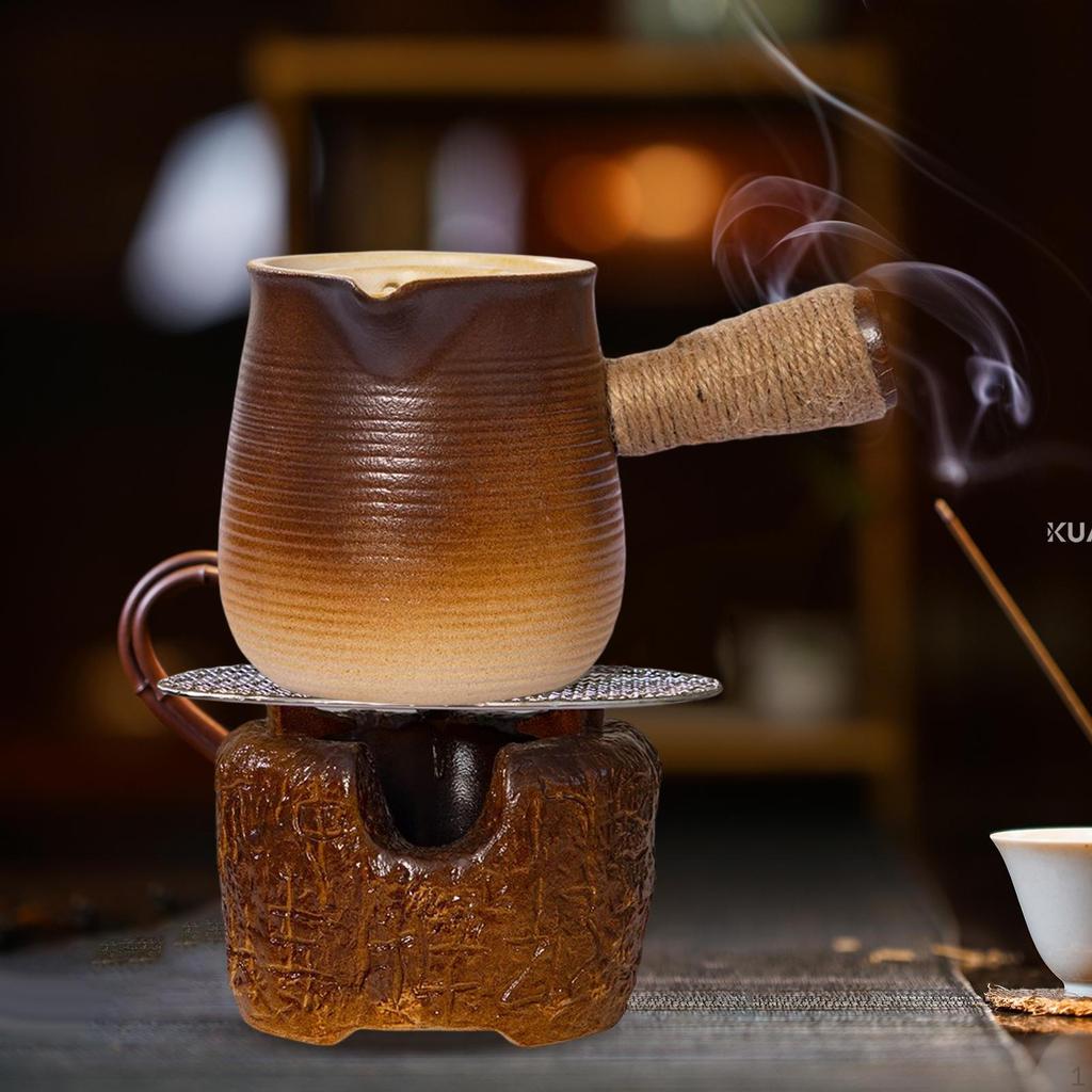 Ceramic Teapot Anti Scald Rope Wraps Handle Chinese Traditional Tea Infuser for Restaurant