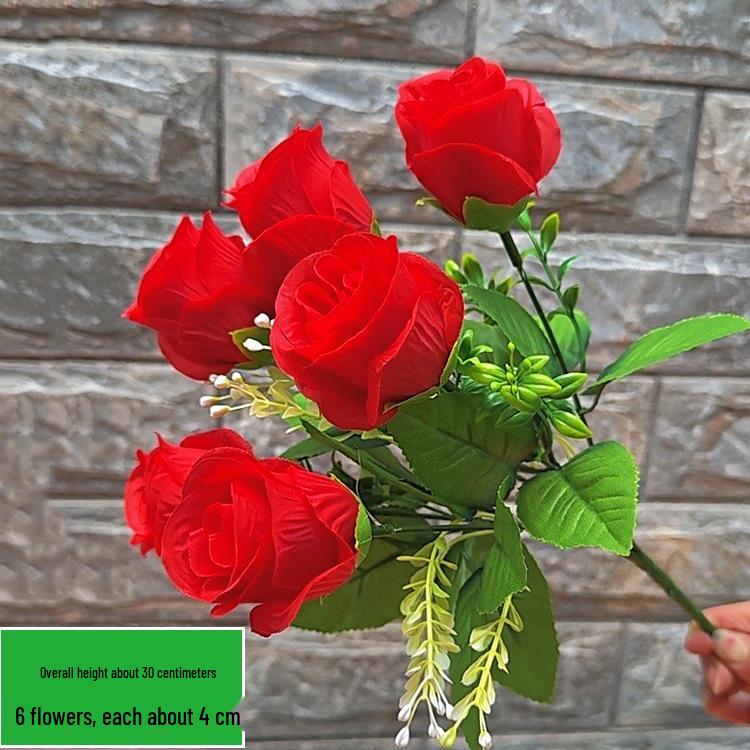 Large 18-Head Rose Bouquet for Living Room or Wedding Decor – Silk & Plastic Arrangement