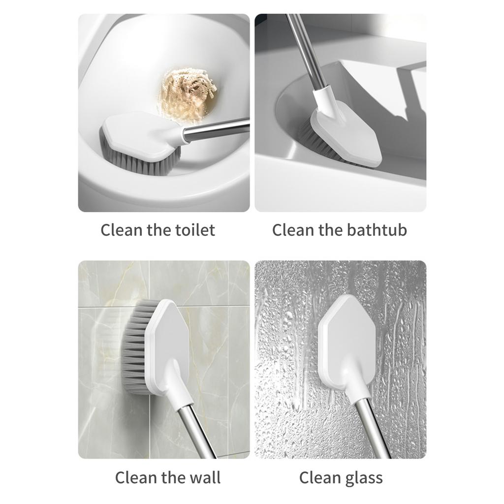 2PCS Toilet Brush and Holder Wall-mounted Soft Bristles Toilet Brush Cleaner No-drilling Bathroom