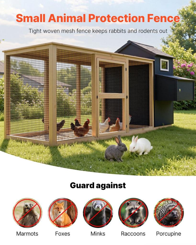 Hardware Cloth 152cm x 30.4m, 1/2 in 19 Gauge Galvanized Wire Mesh Roll, Weather-Resistant Vinyl Coated Chicken Wire Fencing, Heavy Duty Welded Garden