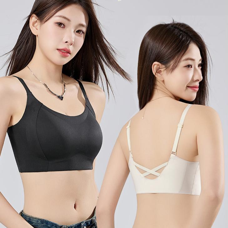Summer Seamless Bra for Women Gathered on Top Anti Glare Bra Strapless Bra One-piece Beautiful Back Bra Vest