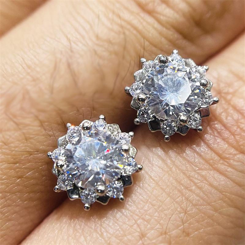 

Buyee 925 Sterling Silver Luxury Earring Light White Zircon Earring for Women Bride Classic Party Wedding Fine Jewelry Earring