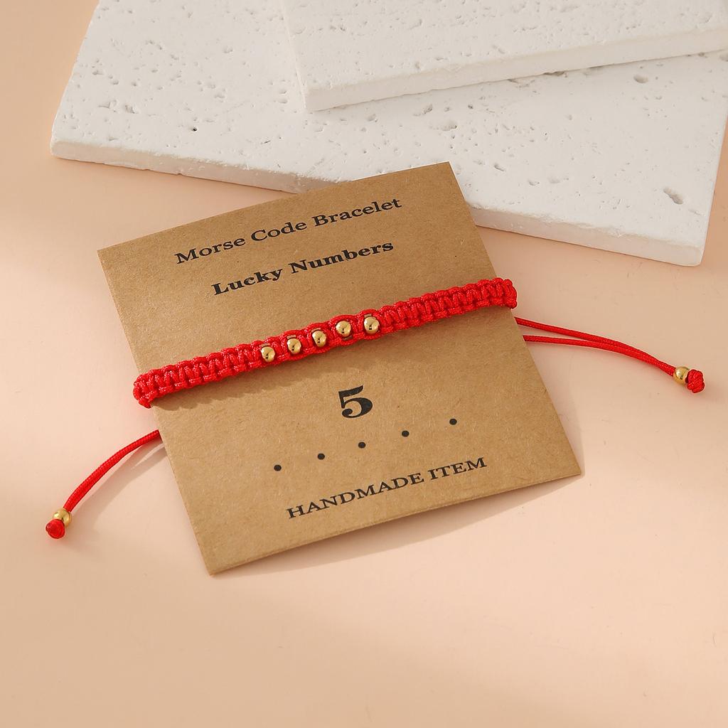 Handwoven Morse Code Number Flat Knot Bracelet Unisex Fashion Accessory