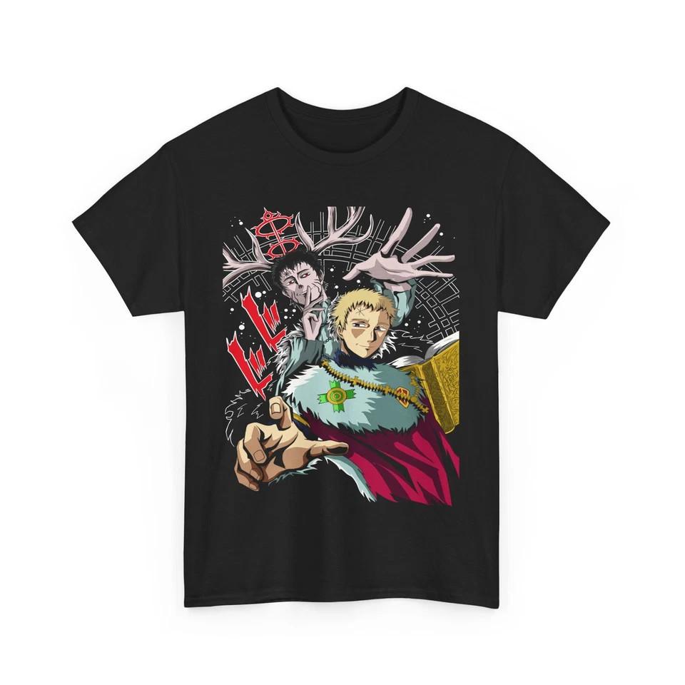 Asta Yuno T-shirt Black Clover Shirt Anime Manga Graphic Tee Black Shirt S