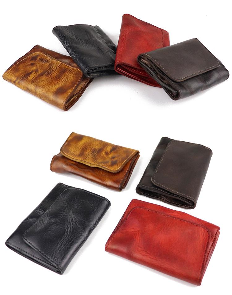 Vintage Vegetable Tanned Cowhide Accordion Card Holder and Simple Driver's License Case