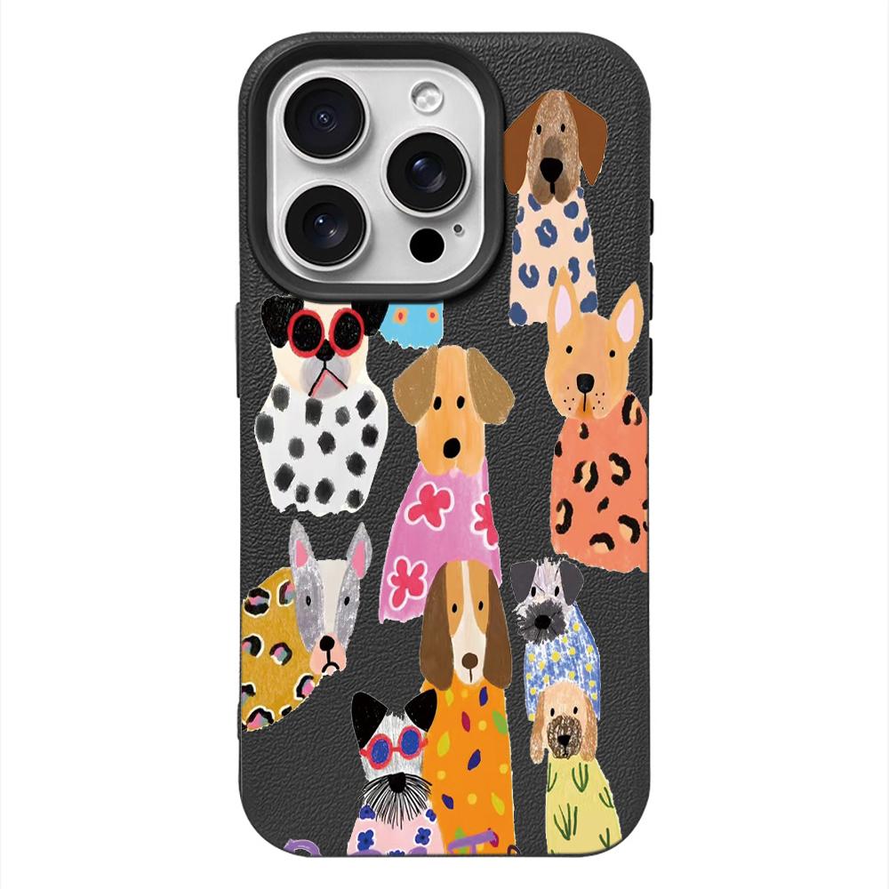 Hand Drawn Graffiti Cute Dog Phone Case For IPhone 16E 17 E 11 12 13 14 15 Pro Max 16 Plus 17 Air  Pattern Silicone Soft Cases