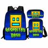 Geometry Dash Student Backpack 3-Piece Set, Geometry Dash Backpack, Shoulder Bag, Pen Bag