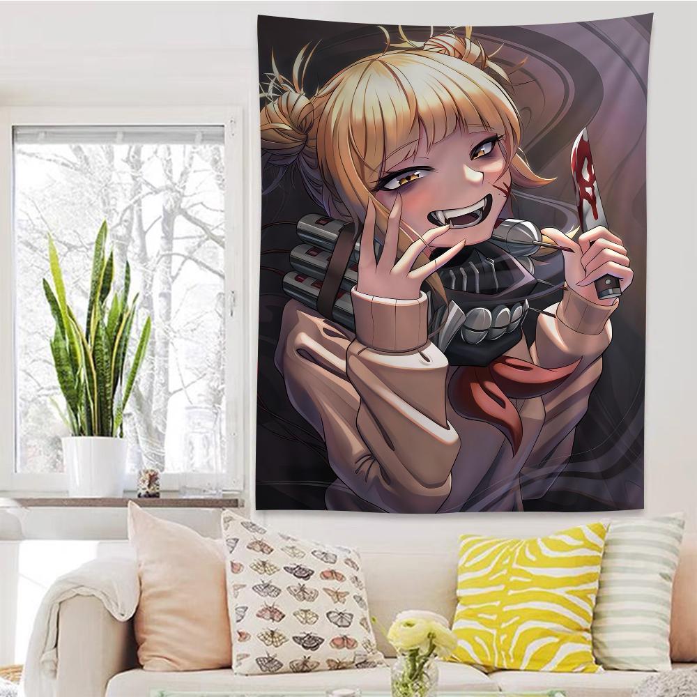 My Hero Academia Himiko Toga Tapestry Creepy Cute Anime Wall Hanging Ideal for Villain Fans Edgy Otaku Bedroom Decor
