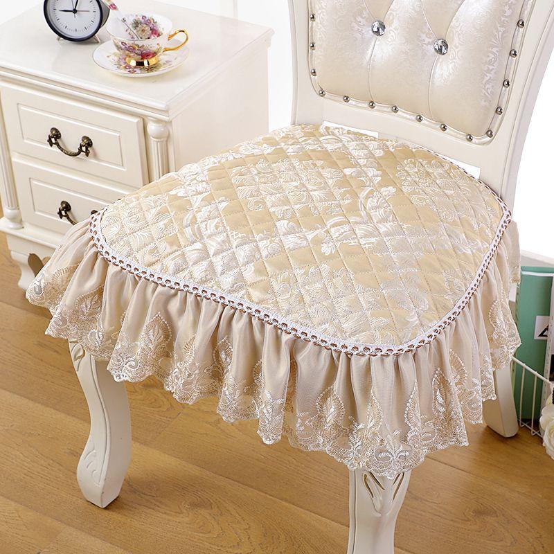 2pcs European Royal Luxury Lace Chair Cover Cushion Stool Seating Washer Mats Seat Cushions Dining Chair Case Pad Home Decor