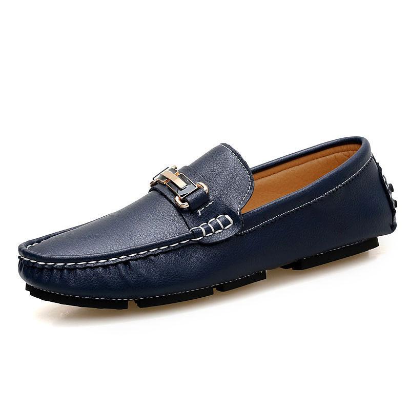 Men's Extra Large Leather Slip-On Driving Loafers