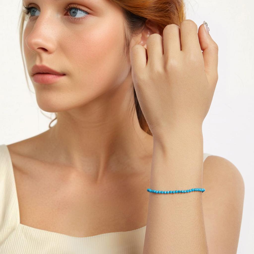 Silver Bracelet with Blue Crystals, Silver 925
