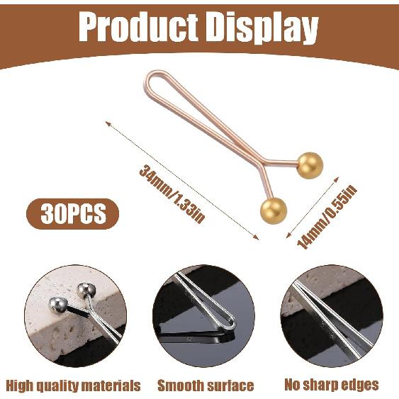 30pcs Pant Waist Tightener Metal Clips for Loose Jeans, Reble Waist Cincher Clip, Adjustable Pant Clips for Waists Tightener, No Sewing Required