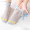 5 Pairs Kids Cotton Mesh Socks Summer Breathable Cartoon Sports Ankle Socks For Boys Girls Students Thin