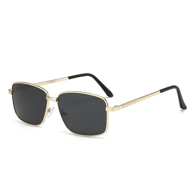 Sunglasses Uv-Proof Driving Glasses For Men'S Trendy Men'S Retro Small-Frame Square Metal Glasses