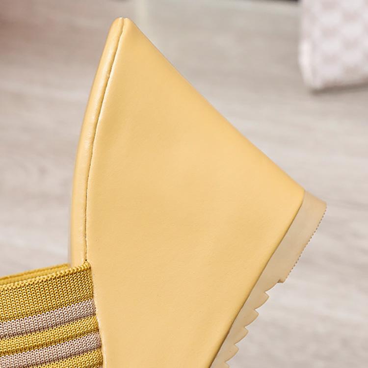 Women's Summer Clip On Outdoor High Slope Heel Slippers Casual Striped Pattern Thick Sponge Sole Vacation Sandals 35-40